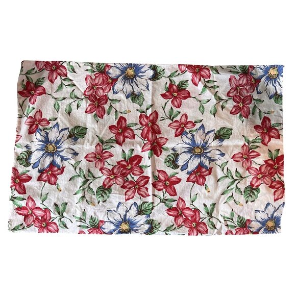 Ralph Lauren Single/Replacement Pillowcase "Lindsey Floral"  Red & Blue Flowers - Picture 1 of 9